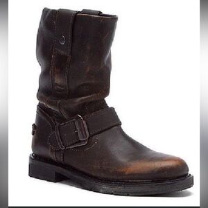 HARLEY DAVIDSON LADIES DARICE BROWN LEATHER BOOT SLIP ON BIKER BOOTS  9.5